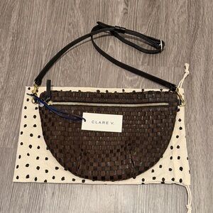 Clare V. Grande Fanny Pack in Brown Black